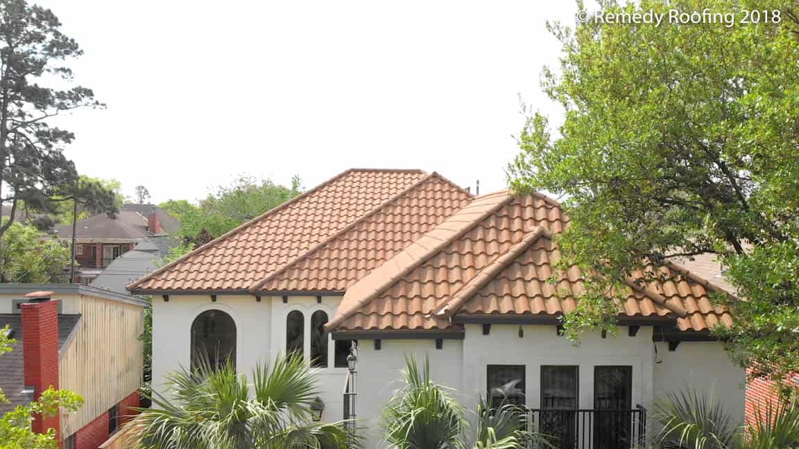 A re-roof project in West University Houston