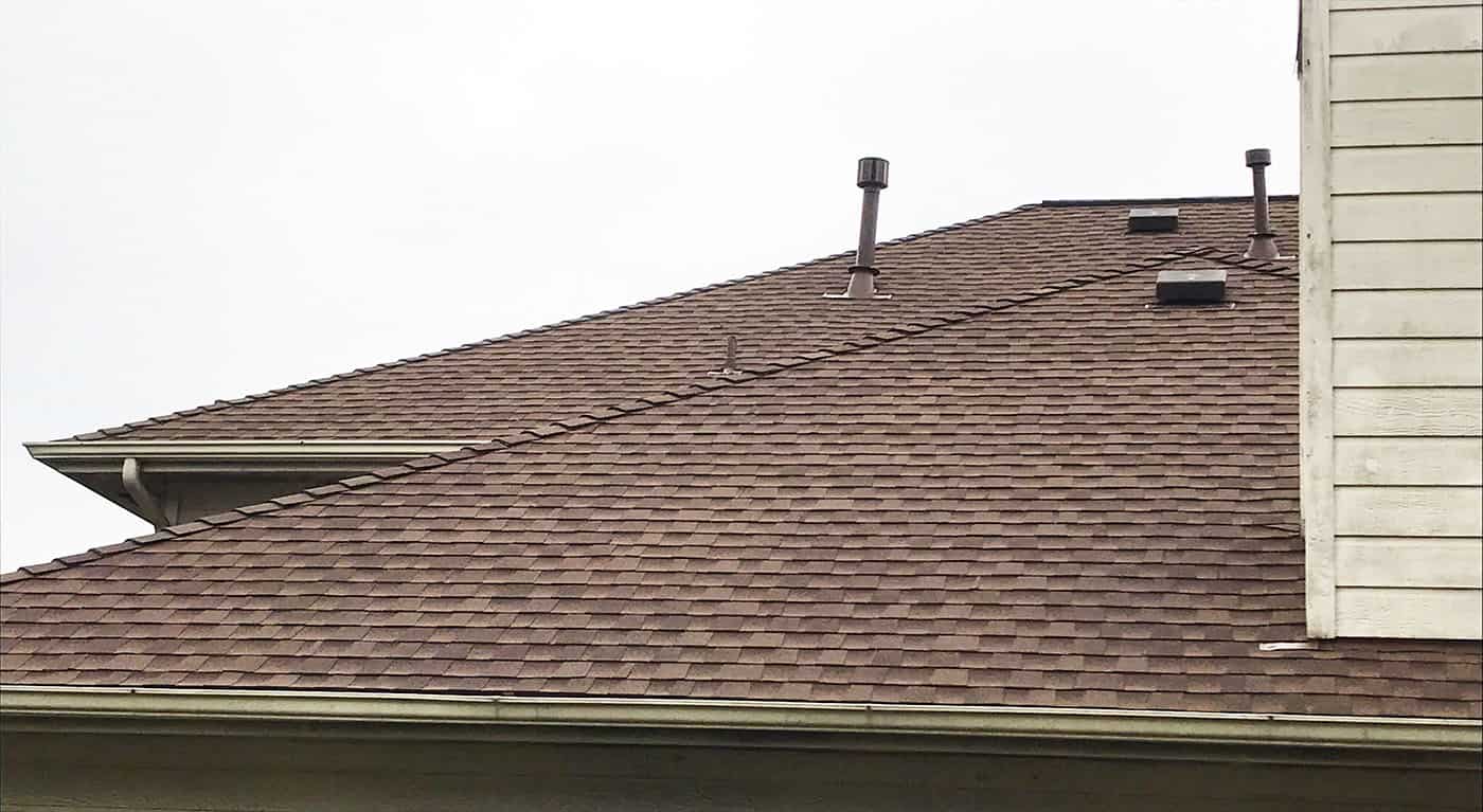 Reroofing a wind damages home in Houston